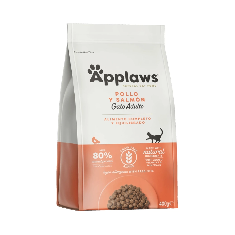 Alimento seco natural Applaws para gatos adultos con pollo y salmón 400g
