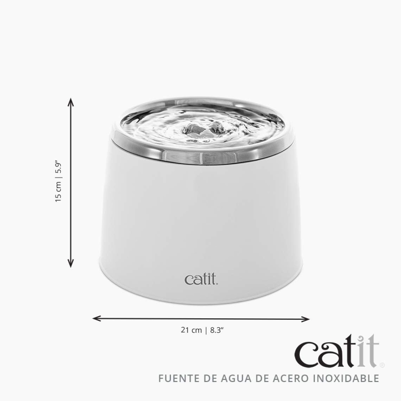 Bebedero tipo fuente Catit de acero inoxidable, capacidad 2 litros - Imagen 8
