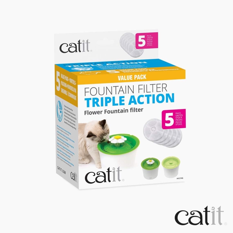 Catit Cartucho Triple Acción para Bebedero, Fuente para Gatos, 5 Unidades - Imagen 6
