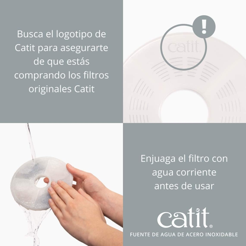 Bebedero tipo fuente Catit de acero inoxidable, capacidad 2 litros - Imagen 4