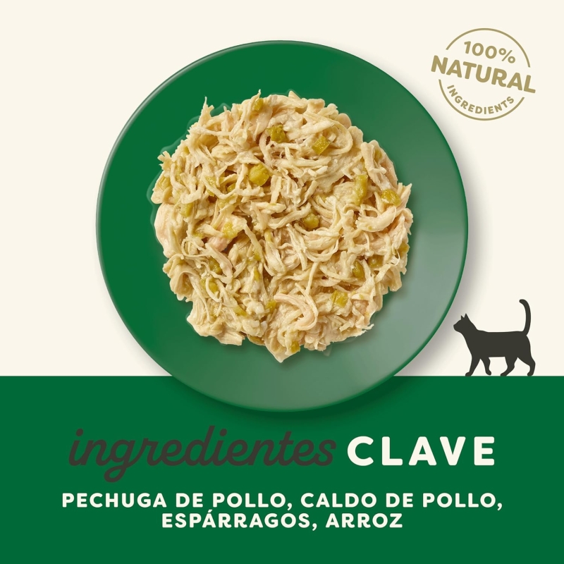 Comida para gatos Applaws 100% natural con pollo y espárragos en caldo - 12 sobres de 70g - Imagen 3