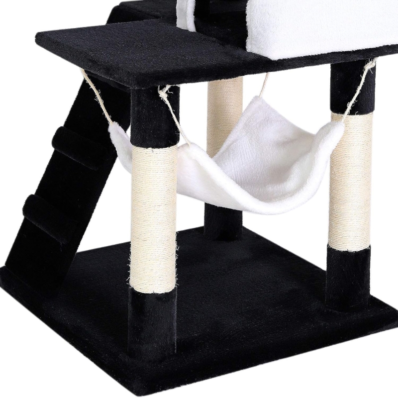 Árbol rascador lionto para gatos 133 cm, negro y blanco - característica 4