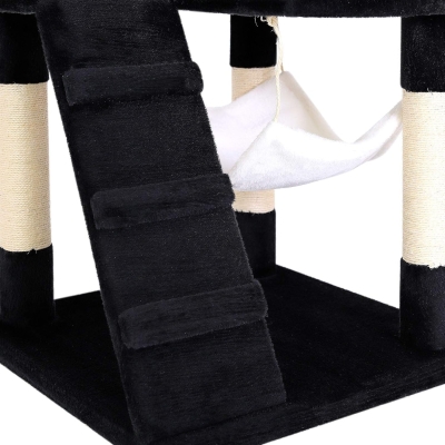 Árbol rascador lionto para gatos 133 cm, negro y blanco - vista 7