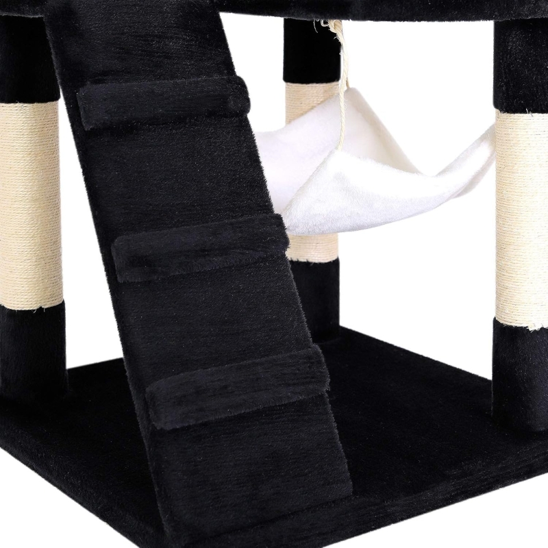 Árbol rascador lionto para gatos 133 cm, negro y blanco - vista 7