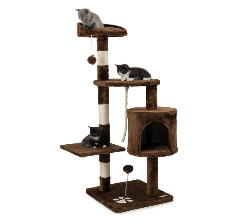 árbol rascador para gatos lionto - Árbol rascador para gatos lionto 112 cm en color marrón
