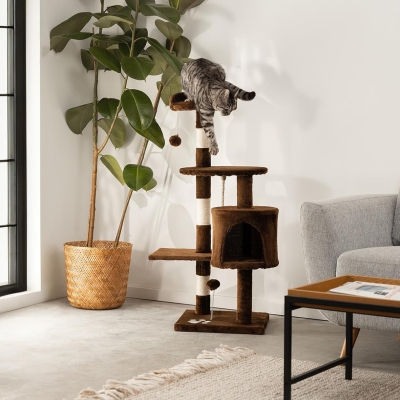 Árbol rascador para gatos lionto 112 cm en color marrón - vista 3