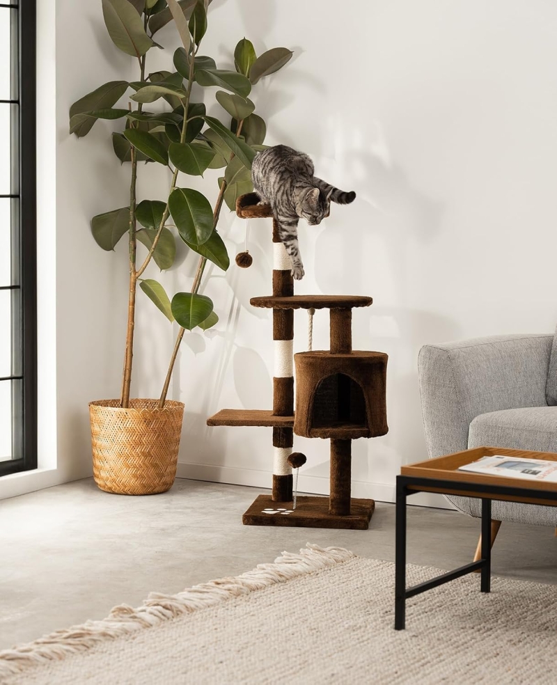 Árbol rascador para gatos lionto 112 cm en color marrón - vista 3