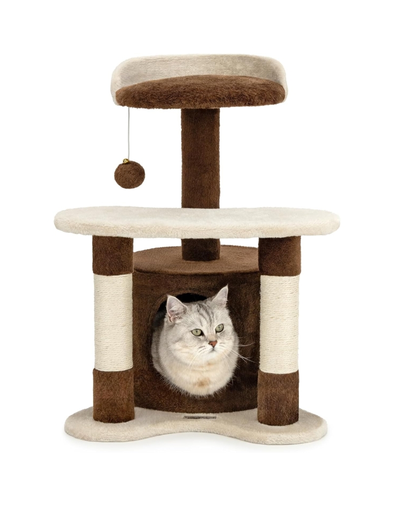 árbol rascador para gatos lionto - Árbol rascador para gatos lionto 65 cm en marrón y beige