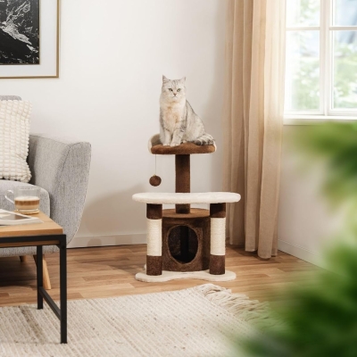 Árbol rascador para gatos lionto 65 cm en marrón y beige - vista 3