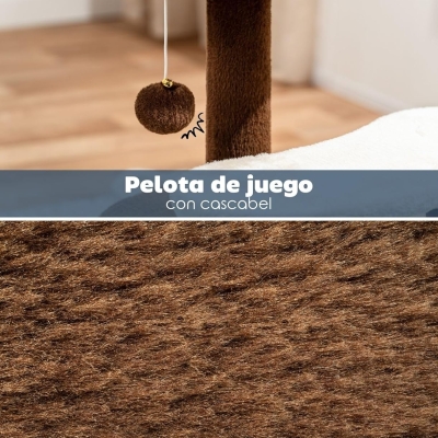 Árbol rascador para gatos lionto 65 cm en marrón y beige - imagen 5