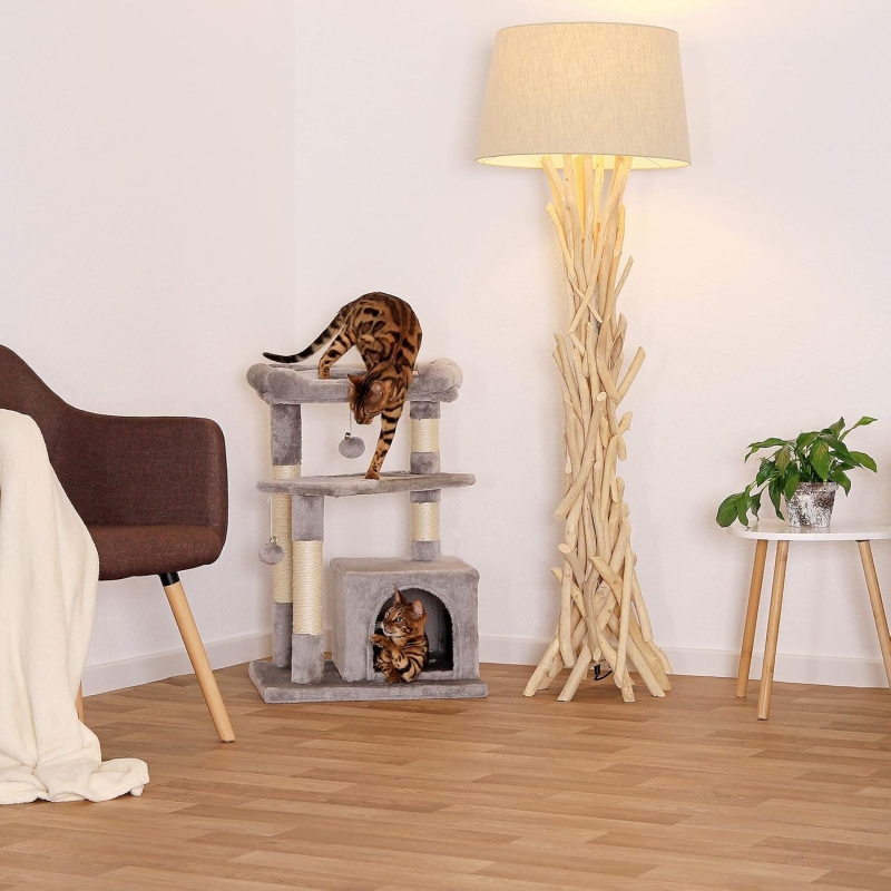 Árbol rascador para gatos lionto, 75 cm de altura, gris claro - vista 3