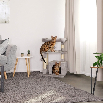 Árbol rascador para gatos lionto, 75 cm de altura, gris claro - característica 4