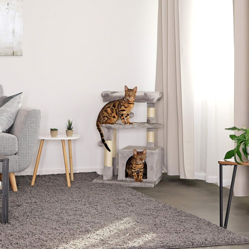 Árbol rascador para gatos lionto, 75 cm de altura, gris claro - característica 4