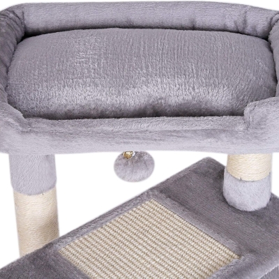 Árbol rascador para gatos lionto, 75 cm de altura, gris claro - imagen 5
