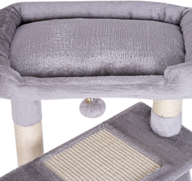 Árbol rascador para gatos lionto, 75 cm de altura, gris claro - imagen 5