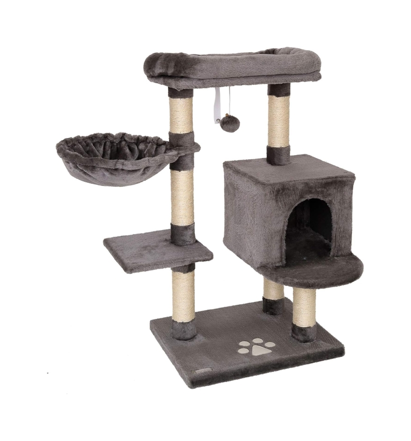 árbol rascador para gatos lionto - Árbol rascador para gatos lionto 93 cm en gris oscuro
