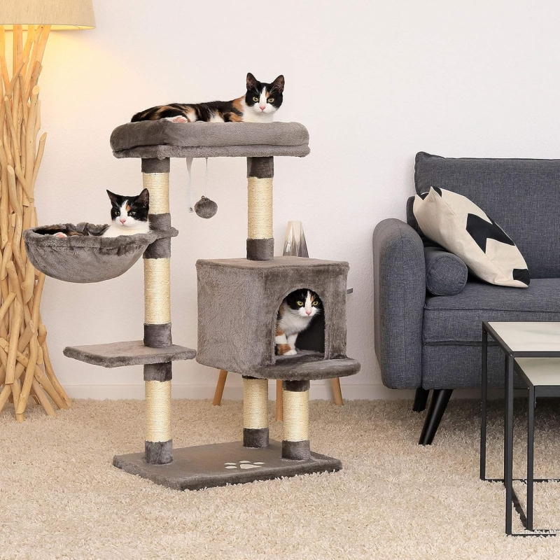 Árbol rascador para gatos lionto 93 cm en gris oscuro - vista 3