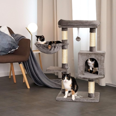 Árbol rascador para gatos lionto 93 cm en gris oscuro - característica 4