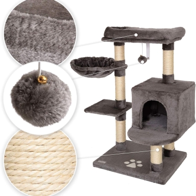 Árbol rascador para gatos lionto 93 cm en gris oscuro - imagen 5