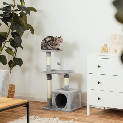 Árbol rascador para gatos lionto de 85 cm en gris claro - característica 4