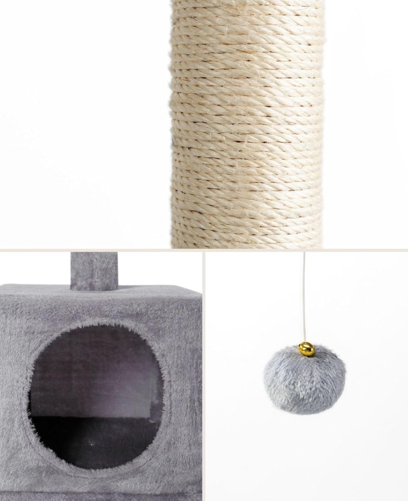 Árbol rascador para gatos lionto de 85 cm en gris claro - imagen 5