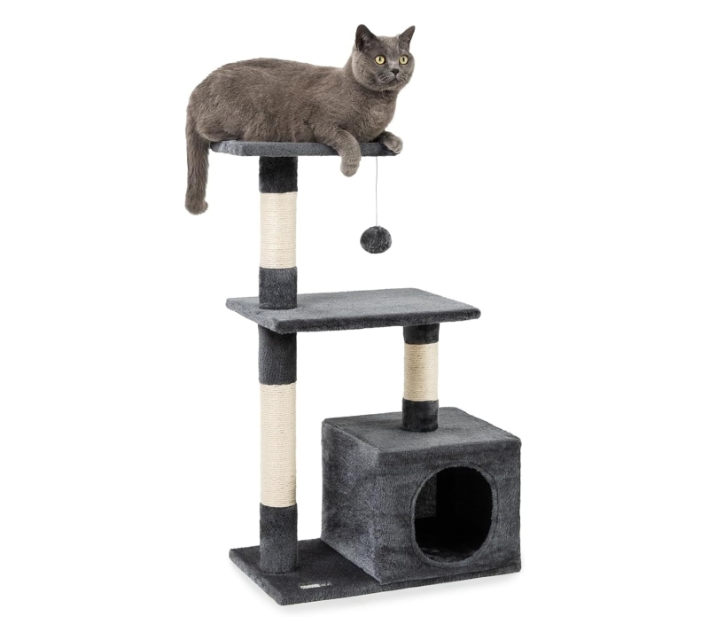 árbol rascador para gatos lionto - Árbol rascador para gatos lionto gris oscuro, altura 85 cm