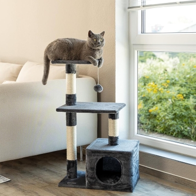 Árbol rascador para gatos lionto gris oscuro, altura 85 cm - vista 3