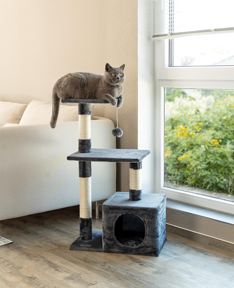 Árbol rascador para gatos lionto gris oscuro, altura 85 cm - vista 3
