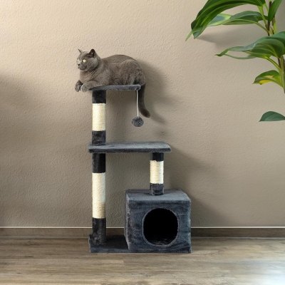 Árbol rascador para gatos lionto gris oscuro, altura 85 cm - característica 4
