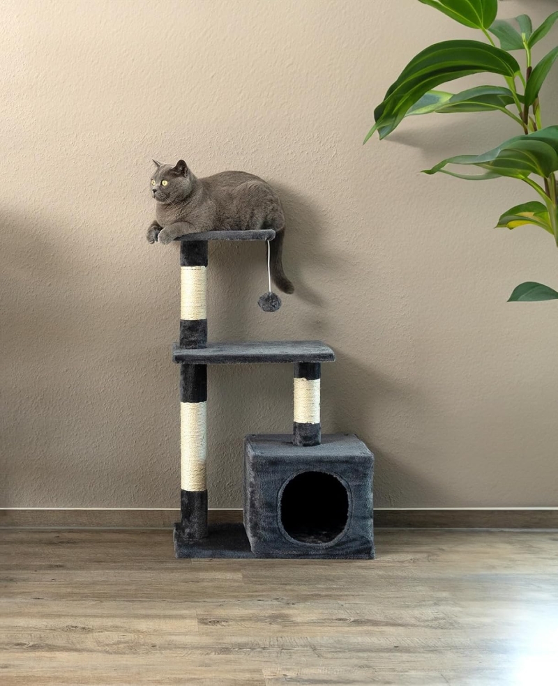Árbol rascador para gatos lionto gris oscuro, altura 85 cm - característica 4