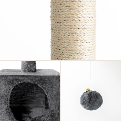 Árbol rascador para gatos lionto gris oscuro, altura 85 cm - imagen 5