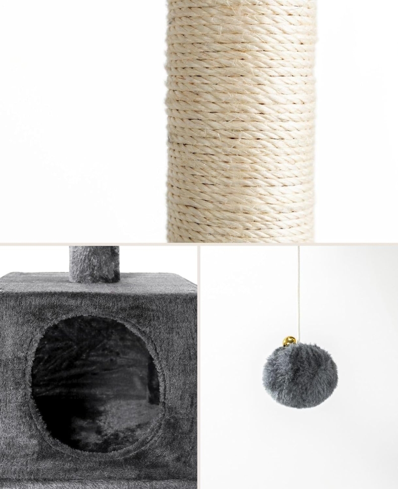 Árbol rascador para gatos lionto gris oscuro, altura 85 cm - imagen 5