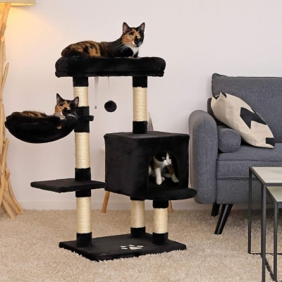 Árbol rascador para gatos lionto, negro, altura 93 cm - vista 3
