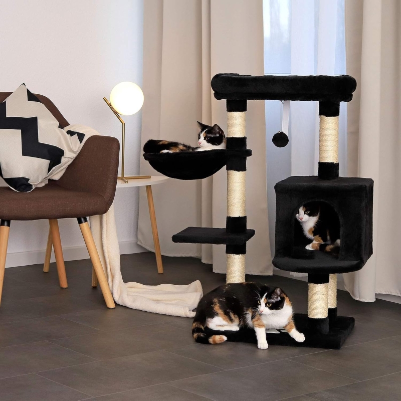 Árbol rascador para gatos lionto, negro, altura 93 cm - característica 4