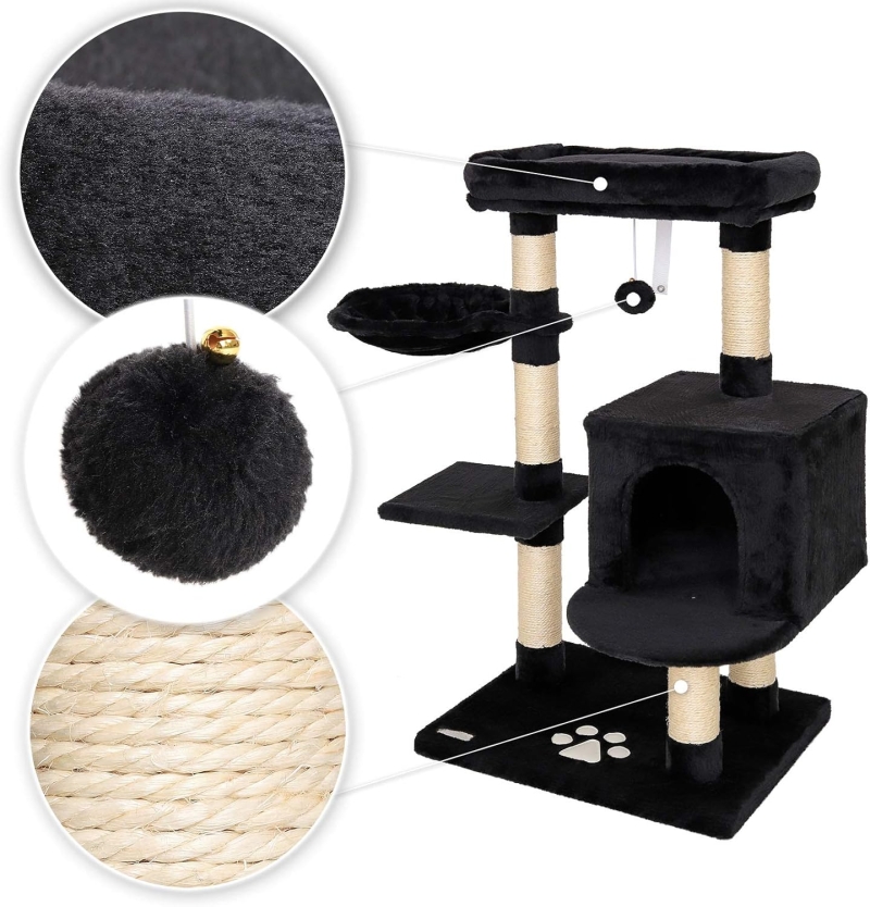 Árbol rascador para gatos lionto, negro, altura 93 cm - imagen 5