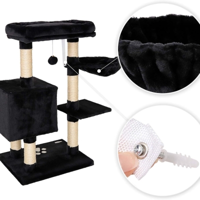 Árbol rascador para gatos lionto, negro, altura 93 cm - detalle del producto