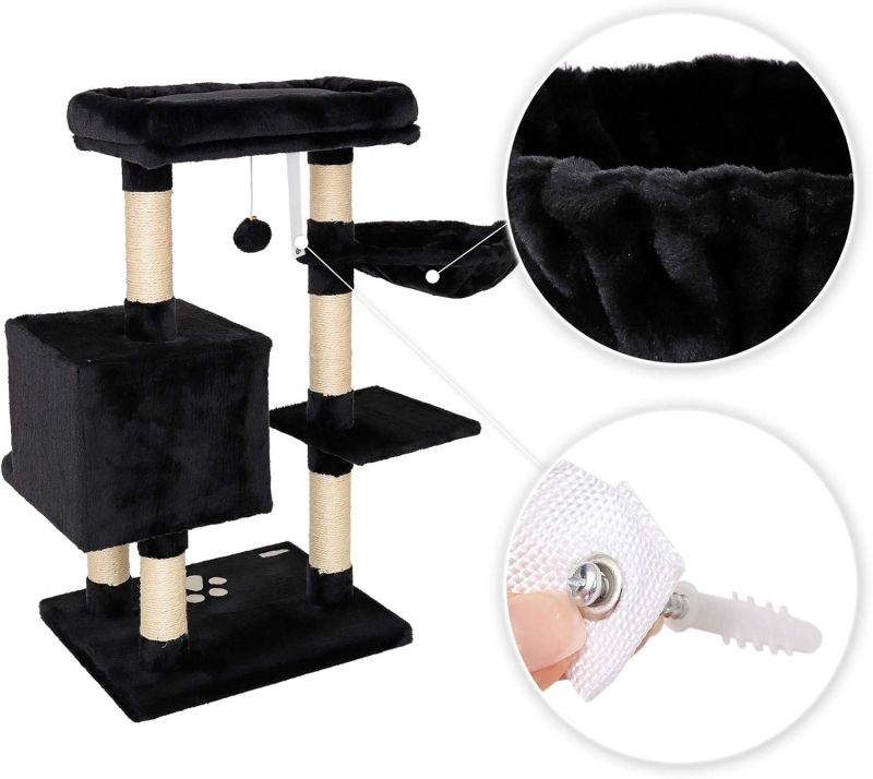 Árbol rascador para gatos lionto, negro, altura 93 cm - detalle del producto