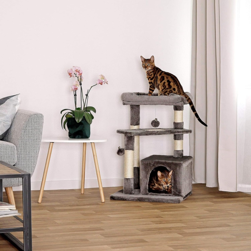 Árbol rascador para gatos resistente lionto gris oscuro 75 cm - vista 3