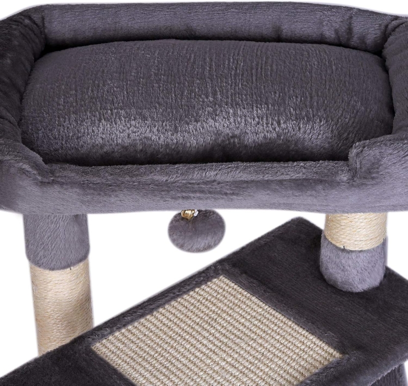 Árbol rascador para gatos resistente lionto gris oscuro 75 cm - imagen 5