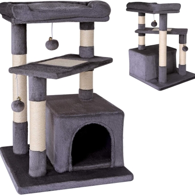 Árbol rascador para gatos resistente lionto gris oscuro 75 cm - vista 7
