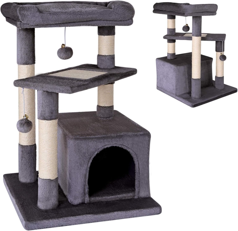Árbol rascador para gatos resistente lionto gris oscuro 75 cm - vista 7