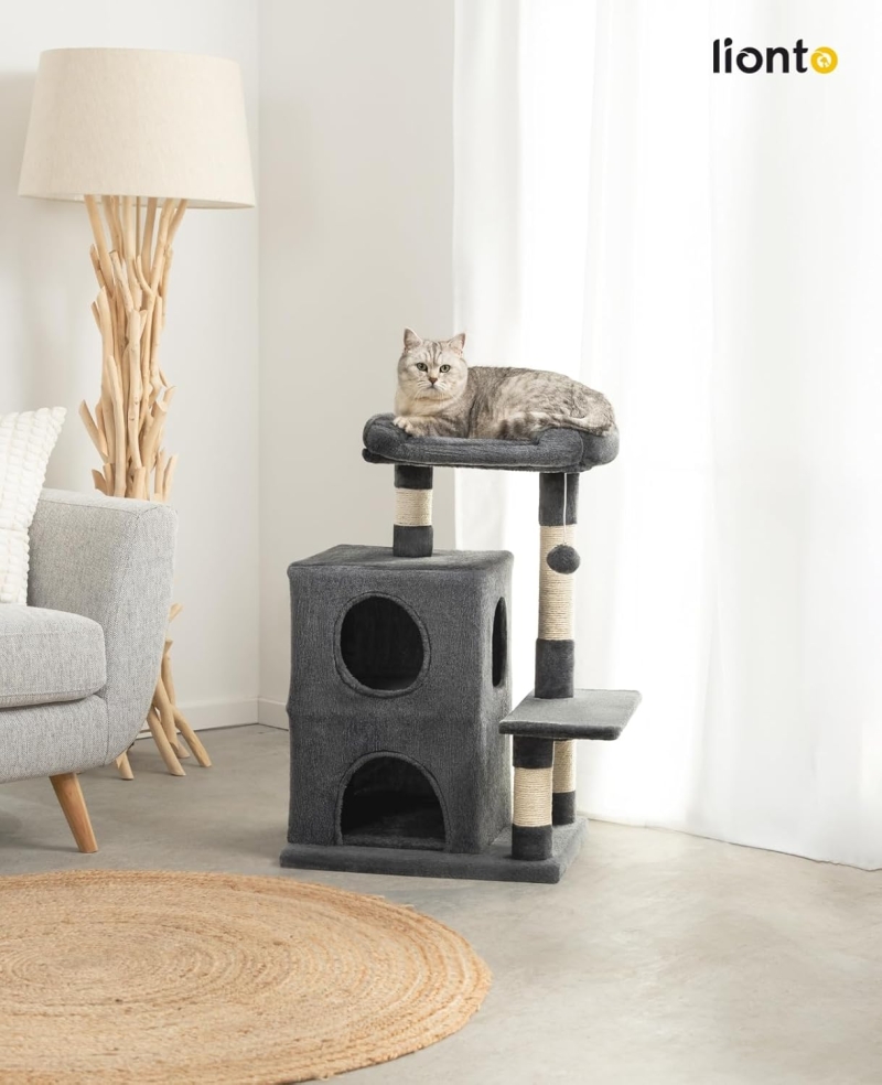 Árbol rascador para gatos resistente lionto gris oscuro 80 cm - vista 3