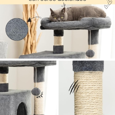 Árbol rascador para gatos resistente lionto gris oscuro 80 cm - característica 4