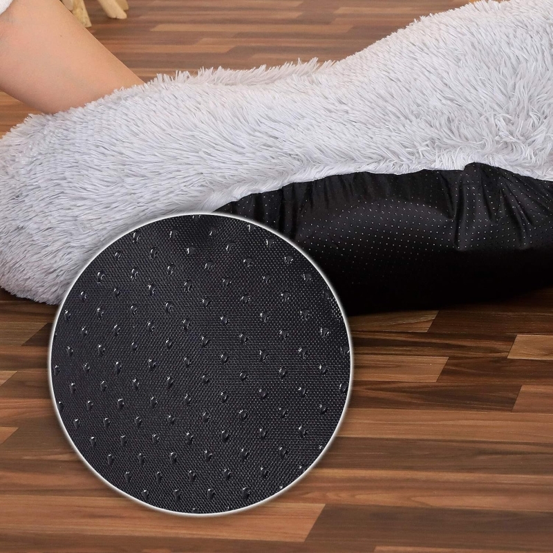 Cama redonda para perros y gatos lionto, diseño donut, gris claro 40 cm - detalle del producto