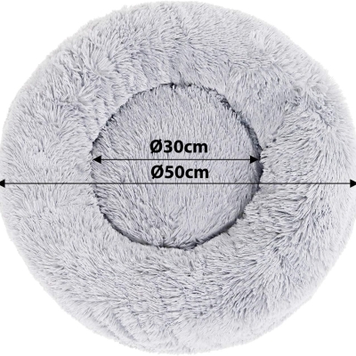 Cama redonda para perros y gatos lionto, diseño donut, gris claro 40 cm - vista 7