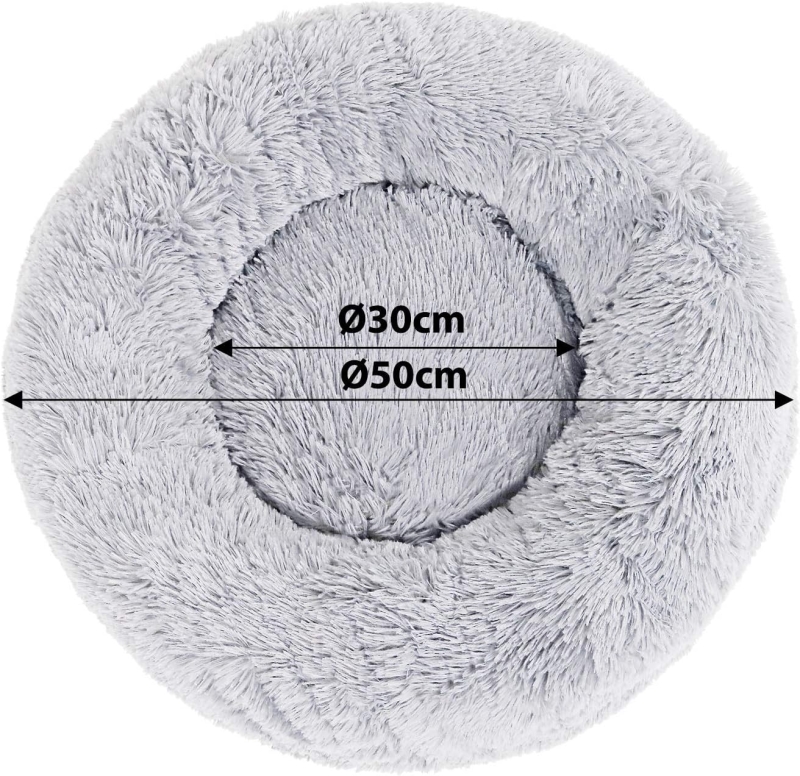 Cama redonda para perros y gatos lionto, diseño donut, gris claro 40 cm - vista 7