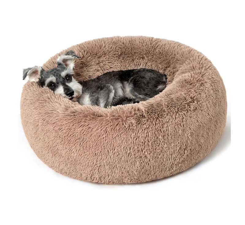 Cama relajante Bedsure para gato y perro pequeño con felpa suave, 50x50 cm