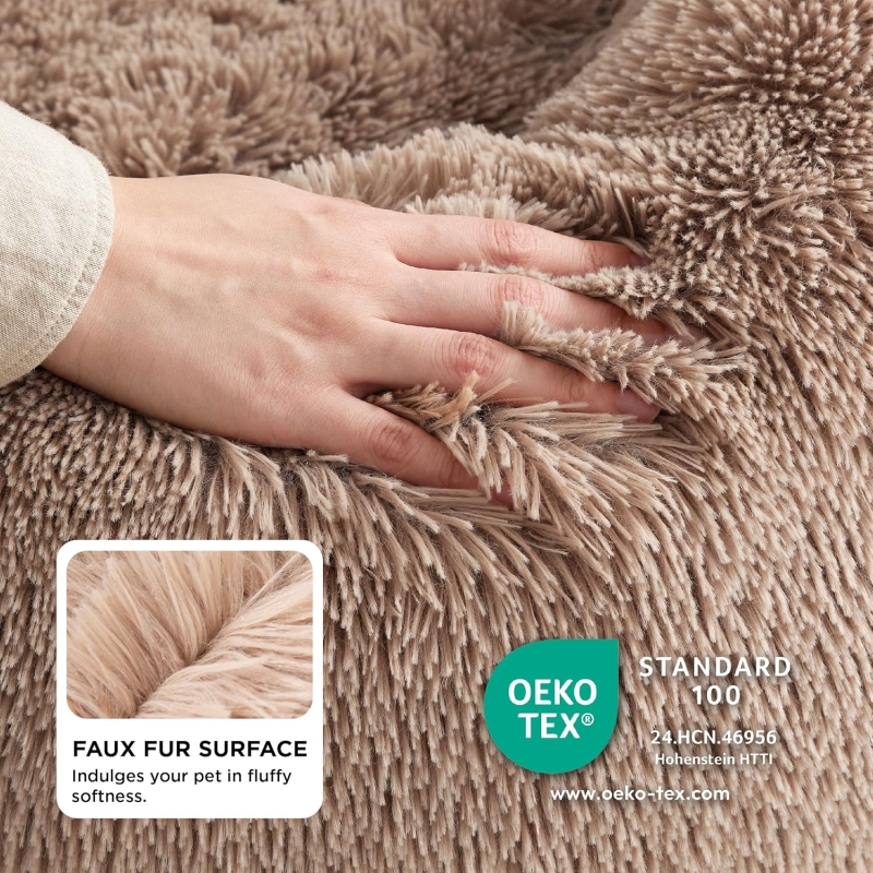 Cama relajante Bedsure para gato y perro pequeño con felpa suave, 50x50 cm