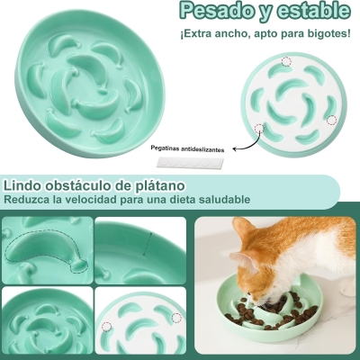 Comedero gato antivoracidad de cerámica menta verde 16 x 3 cm - imagen 5