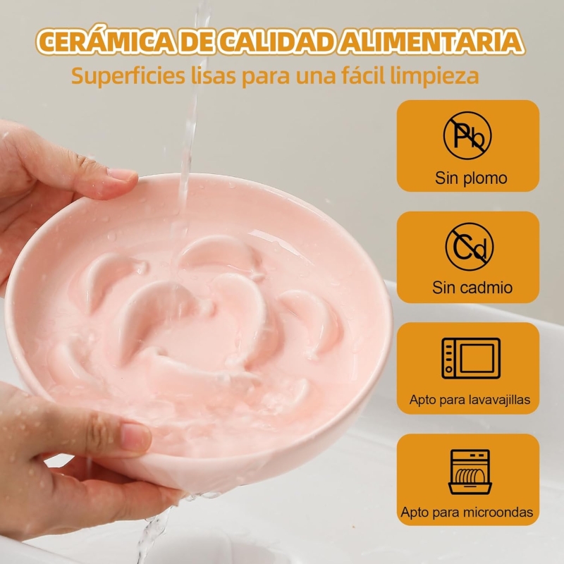 Comedero para gato antivoracidad elevado con soporte metálico antideslizante - detalle del producto